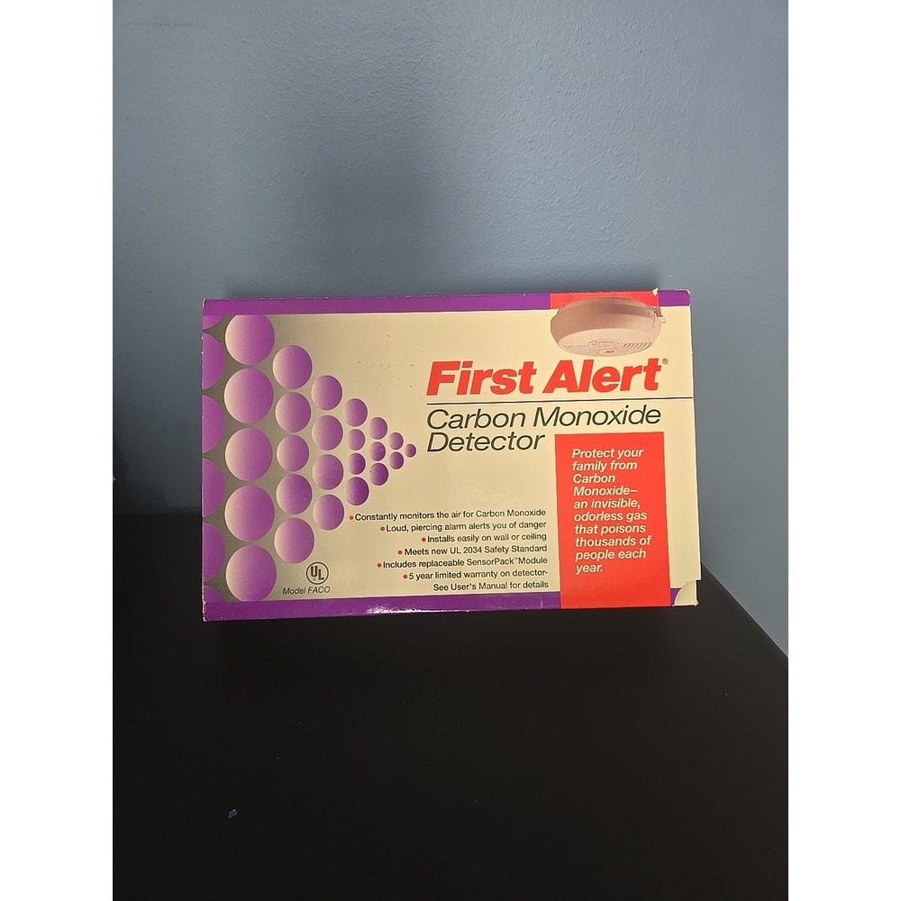 First Alert Vintage Carbon Monoxide White Detector Protect Your Family- Open Box
